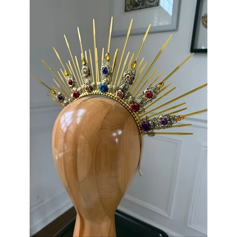 NIP New Goddess Crown Headband Sunburst Halo Day of the Dead Costume